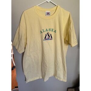 Vintage Alaska Puffins Birds Graphic‎ T-Shirt Top Threads Short Sleeve Large